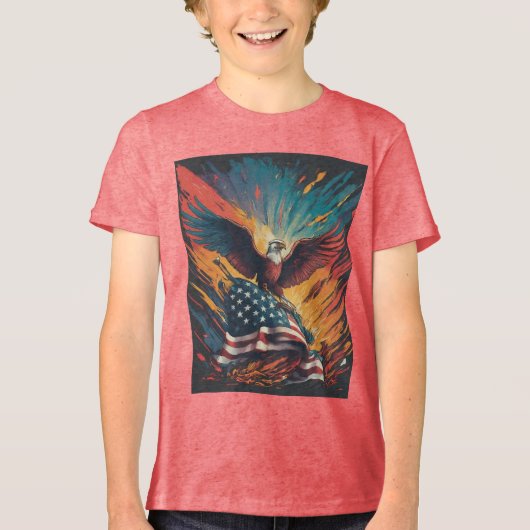 Amerikaanse vlag Tri-Blend shirt (Voorkant)