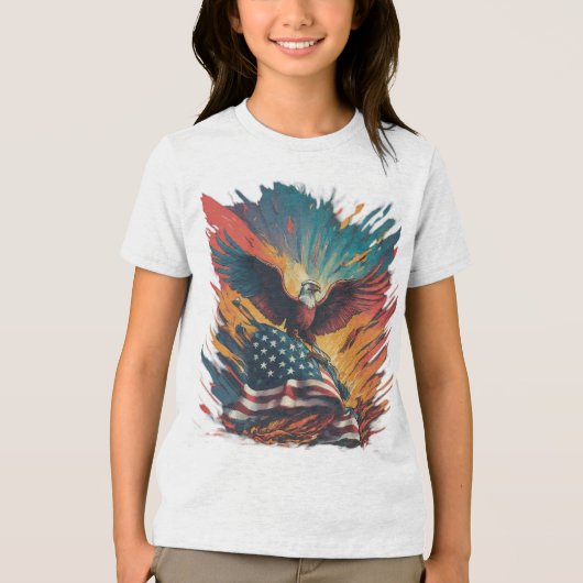 Amerikaanse vlag Tri-Blend shirt (Voorkant)