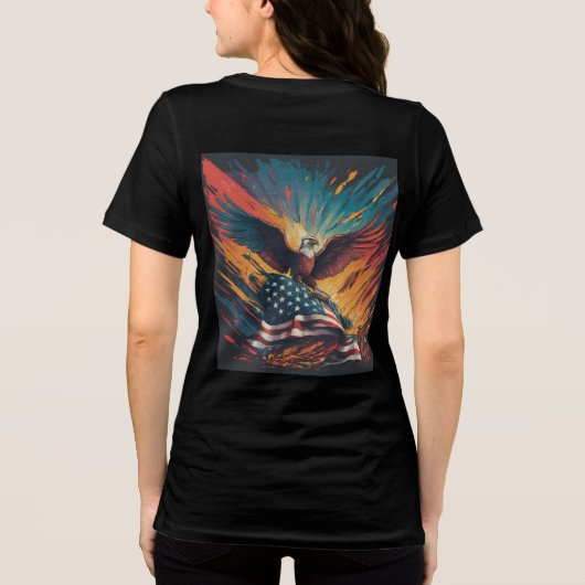 Amerikaanse vlag Tri-Blend shirt (Achterkant)