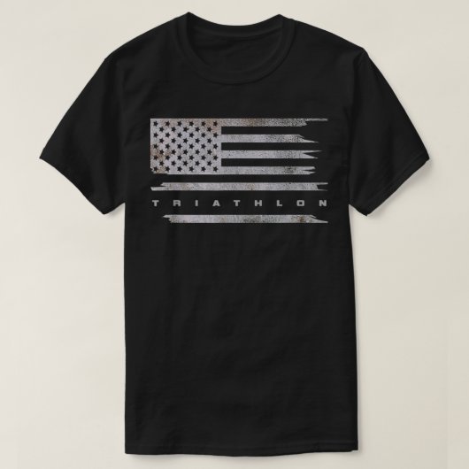 Amerikaanse vlag Triathlon Apparel Triathlon T-shirt (Design voorkant)