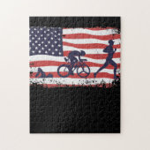 Amerikaanse vlag Triathlon Legpuzzel (Verticaal)