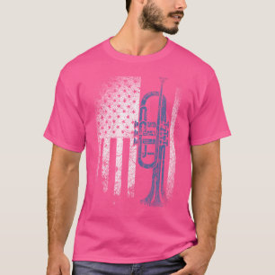 Amerikaanse vlag trompet t-shirt