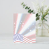 Amerikaanse vlag trots vonk barst briefkaart (Staand voorkant)