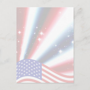 Amerikaanse vlag trots vonk barst briefkaart