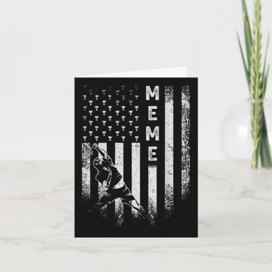 Amerikaanse Vlag Trotse Badminton Meme Sil Kaart (Voorkant)