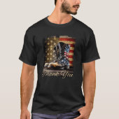 Amerikaanse vlag Trotse krijger Militaire Patriott T-shirt (Voorkant)