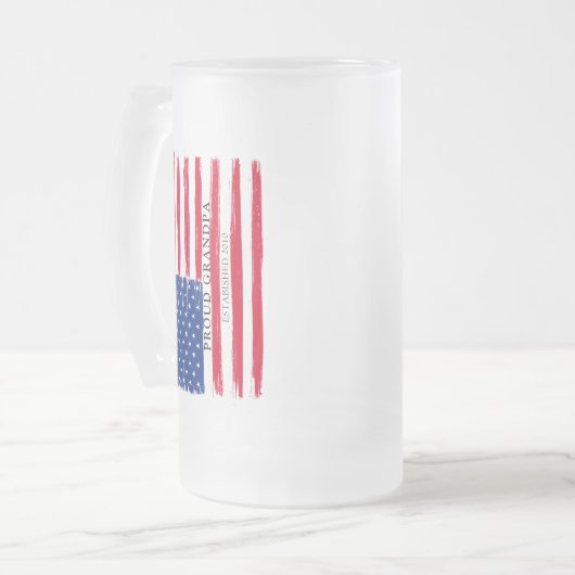 Amerikaanse vlag trotse opa matglas bierpul (Voorkant links)