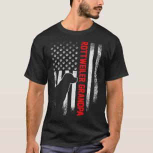 Amerikaanse vlag Trotse Rottweiler Opa Sil T-shirt