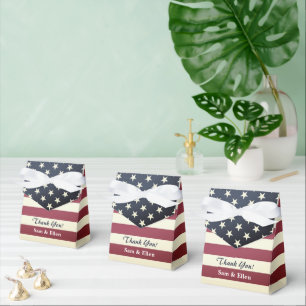 Amerikaanse vlag trouwfeest gunstbox Bedankdoosjes