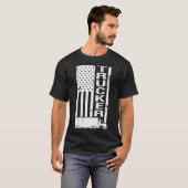 Amerikaanse vlag Trucker heeft het druk T-shirt (Voorkant volledig)