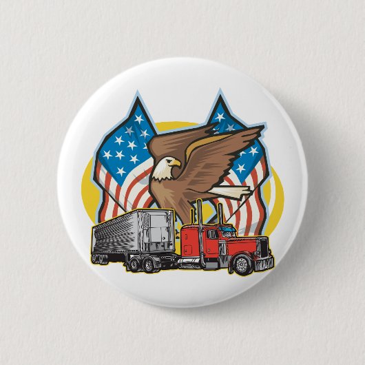 Amerikaanse vlag Trucker Ronde Button 5,7 Cm (Voorkant)
