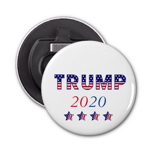Amerikaanse vlag Trump 2020 Button Flesopener (Voorkant)