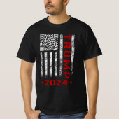 Amerikaanse vlag Trump 2024 45/47 QR Dancing Code T-shirt (Voorkant)
