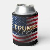 Amerikaanse vlag Trump 2024 Gold Patriotic Blikjeskoeler (Blikje Voorkant)