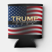 Amerikaanse vlag Trump 2024 Gold Patriotic Blikjeskoeler (Voorkant)