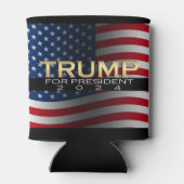 Amerikaanse vlag Trump 2024 Gold Patriotic Blikjeskoeler (Achterkant)