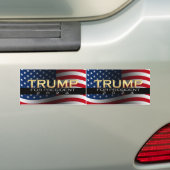 Amerikaanse vlag Trump 2024 Gold Patriotic Bumpersticker (Op auto)