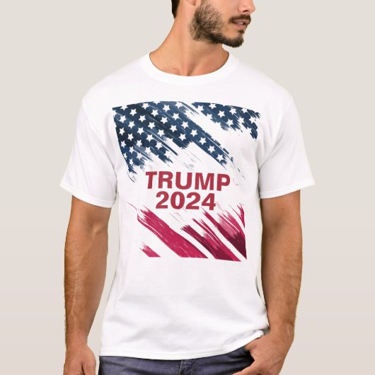 Amerikaanse vlag Trump 2024 T-Shirt (Voorkant)