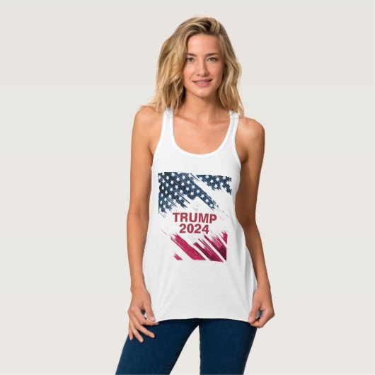 Amerikaanse vlag Trump 2024 Tanktop (Volledige Voorkant)