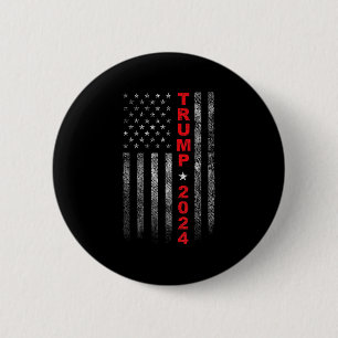 Amerikaanse vlag Trump 2024 Verkiezingskamp Ronde Button 5,7 Cm