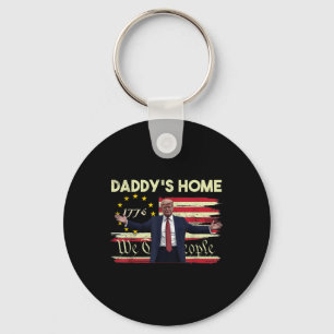 Amerikaanse vlag Trump Daddys Home Wij de mensen 4 Sleutelhanger