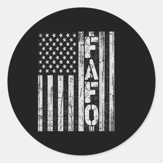 Amerikaanse vlag Trump Fafo Patriottische Retro Ronde Sticker (Voorkant)