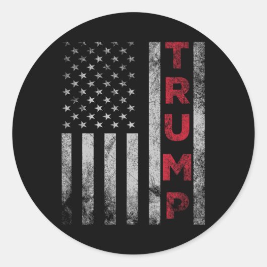 Amerikaanse vlag Trump Ronde Sticker (Voorkant)