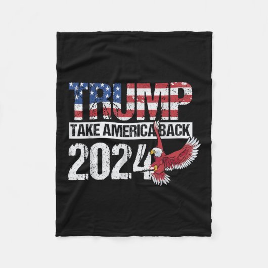 Amerikaanse vlag Trump voor President Trump Fleece Deken (Voorkant)