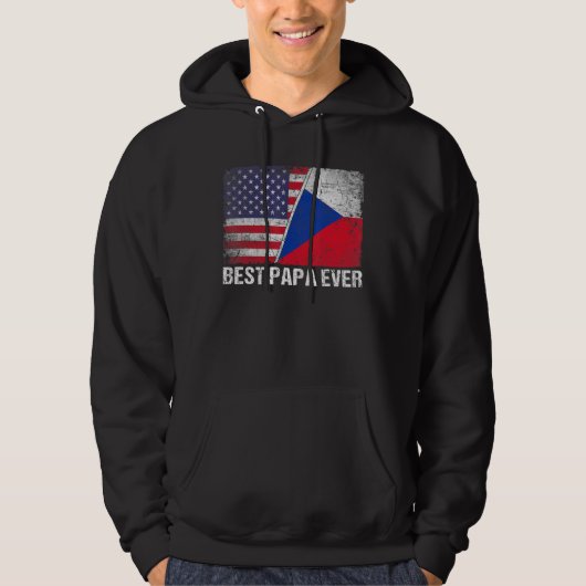 Amerikaanse vlag & Tsjechische Republiek vlag best Hoodie (Voorkant)
