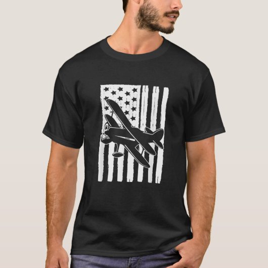 Amerikaanse vlag tweedekker liefhebbers van de luc t-shirt (Voorkant)