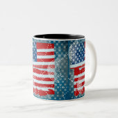 Amerikaanse vlag tweekleurige koffiemok (Voorkant rechts)