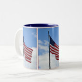 Amerikaanse vlag tweekleurige koffiemok (Voorkant links)
