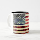 Amerikaanse vlag Tweekleurige Koffiemok (Voorkant links)