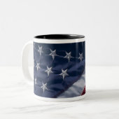 Amerikaanse vlag. tweekleurige koffiemok (Voorkant links)