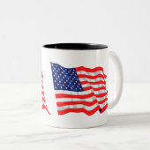 Amerikaanse vlag tweekleurige koffiemok (Voorkant rechts)