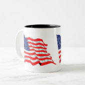 Amerikaanse vlag tweekleurige koffiemok (Voorkant links)