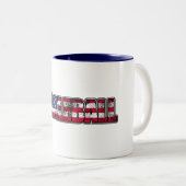 Amerikaanse vlag tweekleurige koffiemok (Voorkant rechts)
