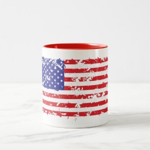 Amerikaanse vlag tweekleurige koffiemok