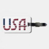 Amerikaanse vlag Typografie Bagagelabel (Achterkant horizontaal)