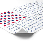 Amerikaanse vlag Typografie Red White Blue Poster (Hoek)