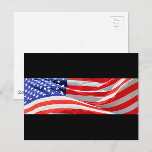 Amerikaanse vlag, u kunt tekst toevoegen en foto's briefkaart (Voorkant / Achterkant)