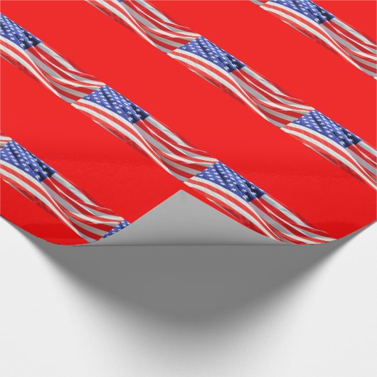 Amerikaanse vlag, u kunt tekst toevoegen en foto's cadeaupapier (Hoek)