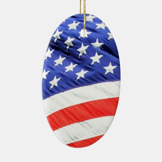 Amerikaanse vlag, u kunt tekst toevoegen en foto's keramisch ornament (Rechts)