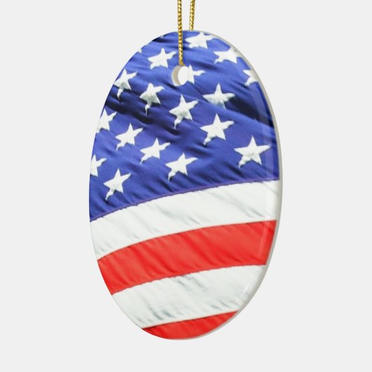 Amerikaanse vlag, u kunt tekst toevoegen en foto's keramisch ornament (Links)