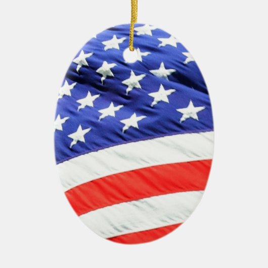 Amerikaanse vlag, u kunt tekst toevoegen en foto's keramisch ornament (Voorkant)