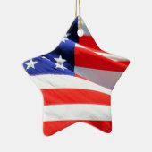 Amerikaanse vlag, u kunt tekst toevoegen en foto's keramisch ornament (Rechts)