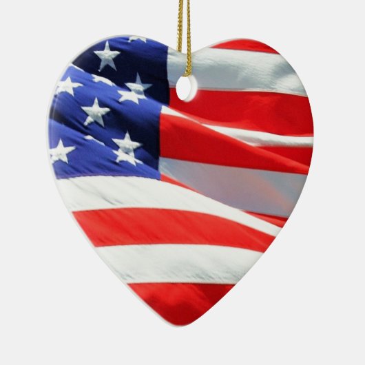 Amerikaanse vlag, u kunt tekst toevoegen en foto's keramisch ornament (Rechts)