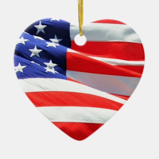 Amerikaanse vlag, u kunt tekst toevoegen en foto's keramisch ornament (Voorkant)