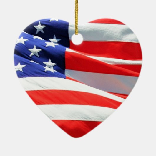 Amerikaanse vlag, u kunt tekst toevoegen en foto's keramisch ornament (Achterkant)