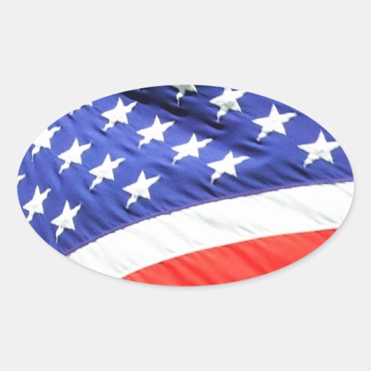 Amerikaanse vlag, u kunt tekst toevoegen en foto's ovale sticker (Voorkant)